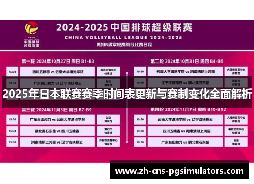 2025年日本联赛赛季时间表更新与赛制变化全面解析